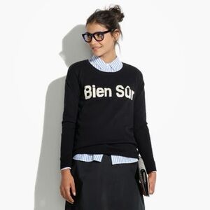 Madewell Bien Sur black lightweight sweater, size small